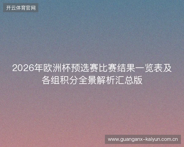 2026年欧洲杯预选赛比赛结果一览表及各组积分全景解析汇总版